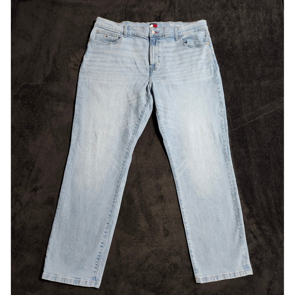 Tommy Jeans Mens Straight Leg Light Wash Denim Jeans Blue 38x32